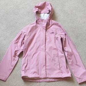 pink north face rain jacket